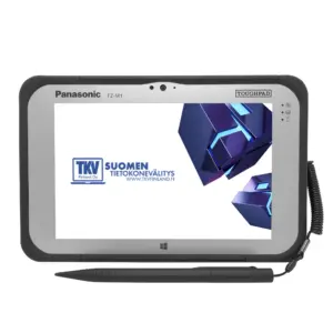 Panasonic Toughpad FZ-M1 MK2 tabletti edestä kuvattuna näyttäen kirkkaan 7-tuuman kosketusnäytön.