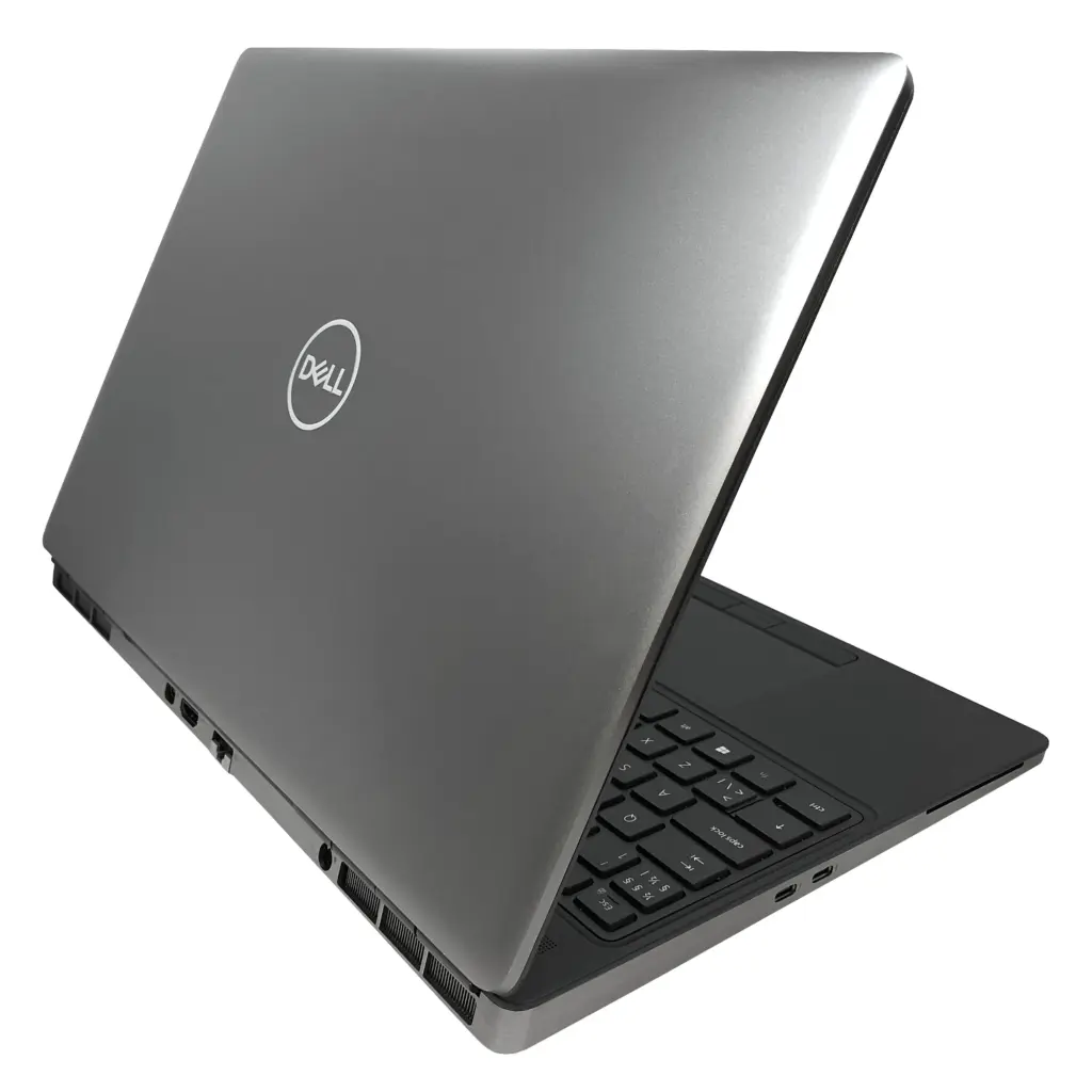 Dell Precision 7560 vasen kylki, jossa näkyvät nopeat Thunderbolt 4 -portit.