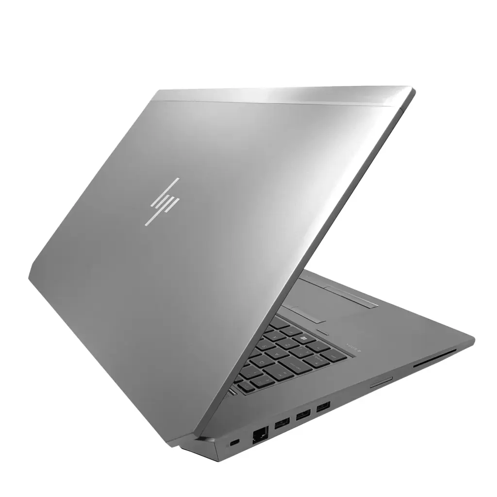HP ZBook 17 G6 vasen kylki, jossa näkyvät nopeat USB-portit ja LAN-verkkoliitäntä.