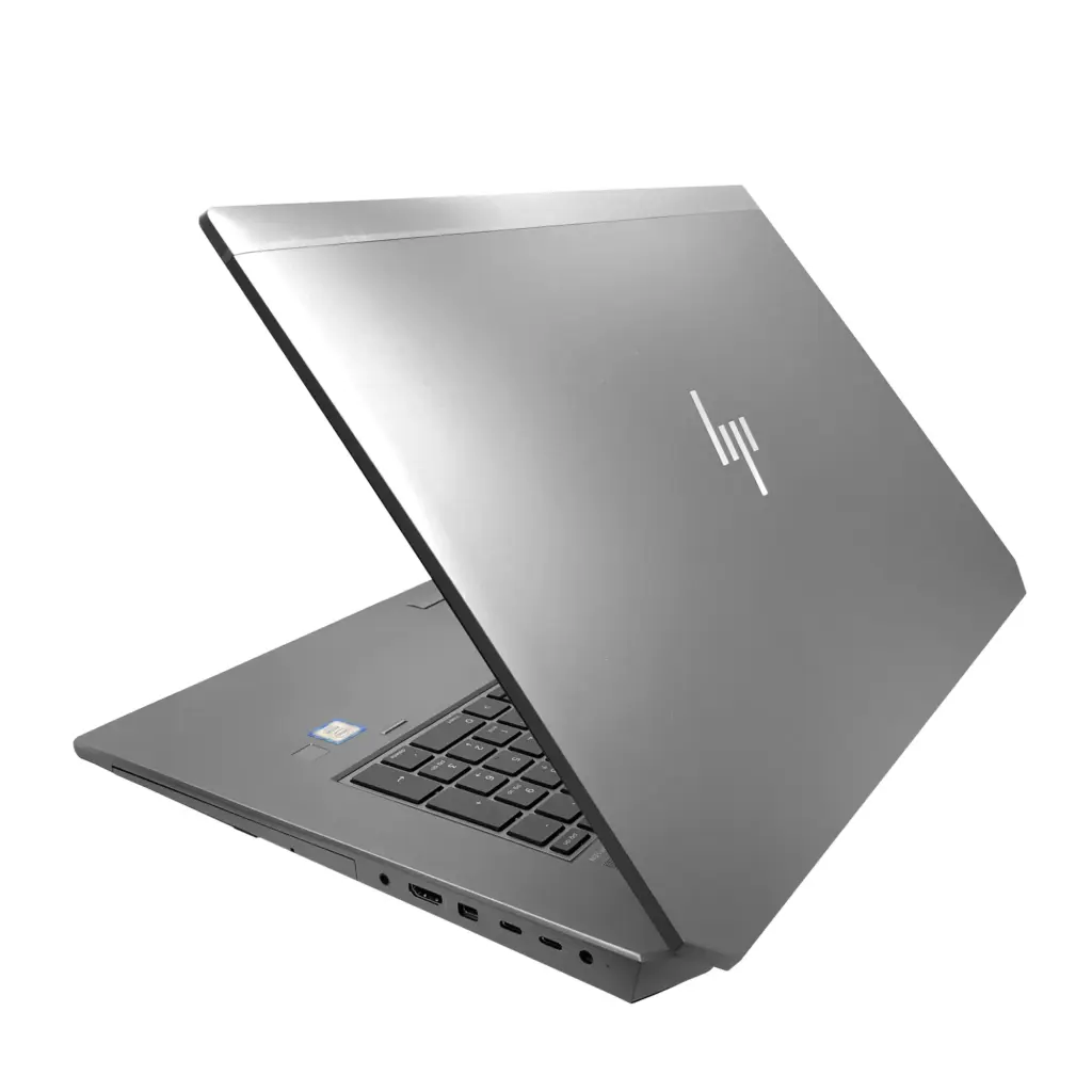 HP ZBook 17 G6 oikea sivu, paljastaen Thunderbolt 3, HDMI ja Mini DisplayPort -liitännät.